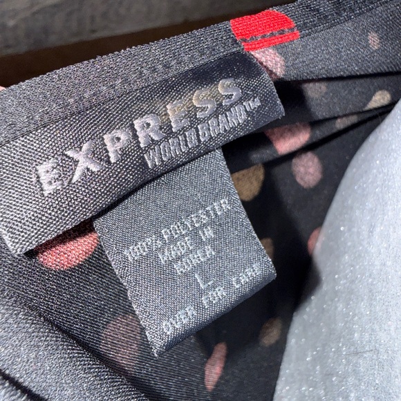 Express Black Halter Tank with Pink & Orange Polka Dots - Picture 3 of 3